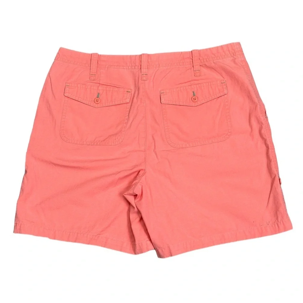 Women’s Eddie Bauer 8 Medium Shorts Ripstop Chino Khakis Pink Bermuda Rolled Hem